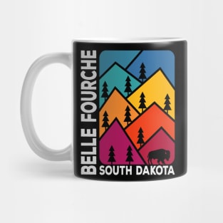 Belle Fourche South Dakota Vintage Mountains Bison Mug